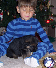 Christmas 05 with Aidan and Amigo