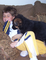 Our Son with Eika puppy